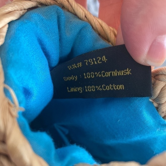 WOVEN CORNHUSK SUMMER TIME MINI WOVEN PURSE WITH FLOWERS - Picture 6 of 7